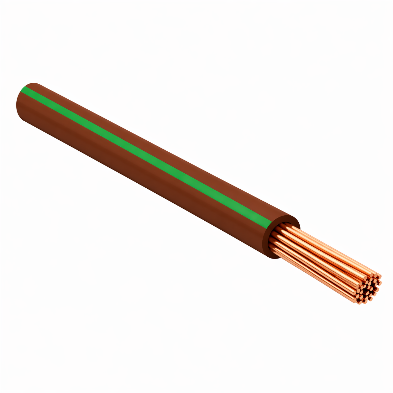 FLRY-B ISO 6722 Class B Thinwall Single-Core Wire 1.0 mm² 100m - Brown / Green