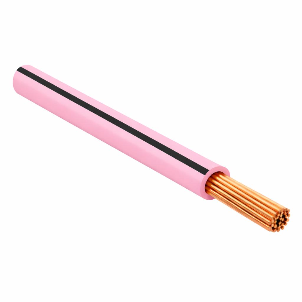 FLRY-B ISO 6722 Class B Thinwall Single-Core Wire 1.0 mm² 100m - Pink / Black