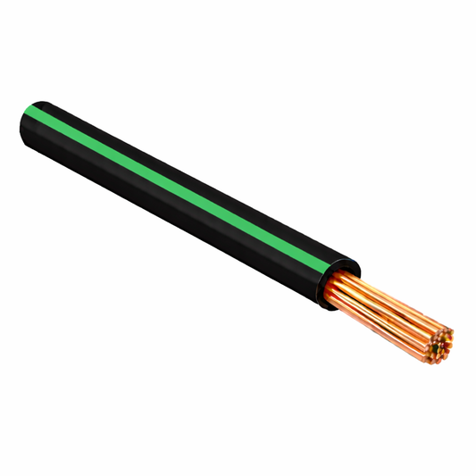 FLRY-B ISO 6722 Class B Thinwall Single-Core Wire 1.0 mm² 100m - Black / Green