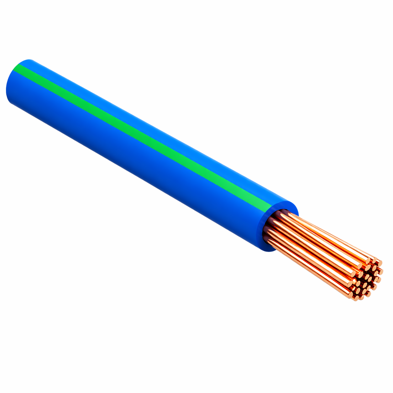 FLRY-B ISO 6722 Class B Thinwall Single-Core Wire 1.0 mm² 100m - Blue / Green