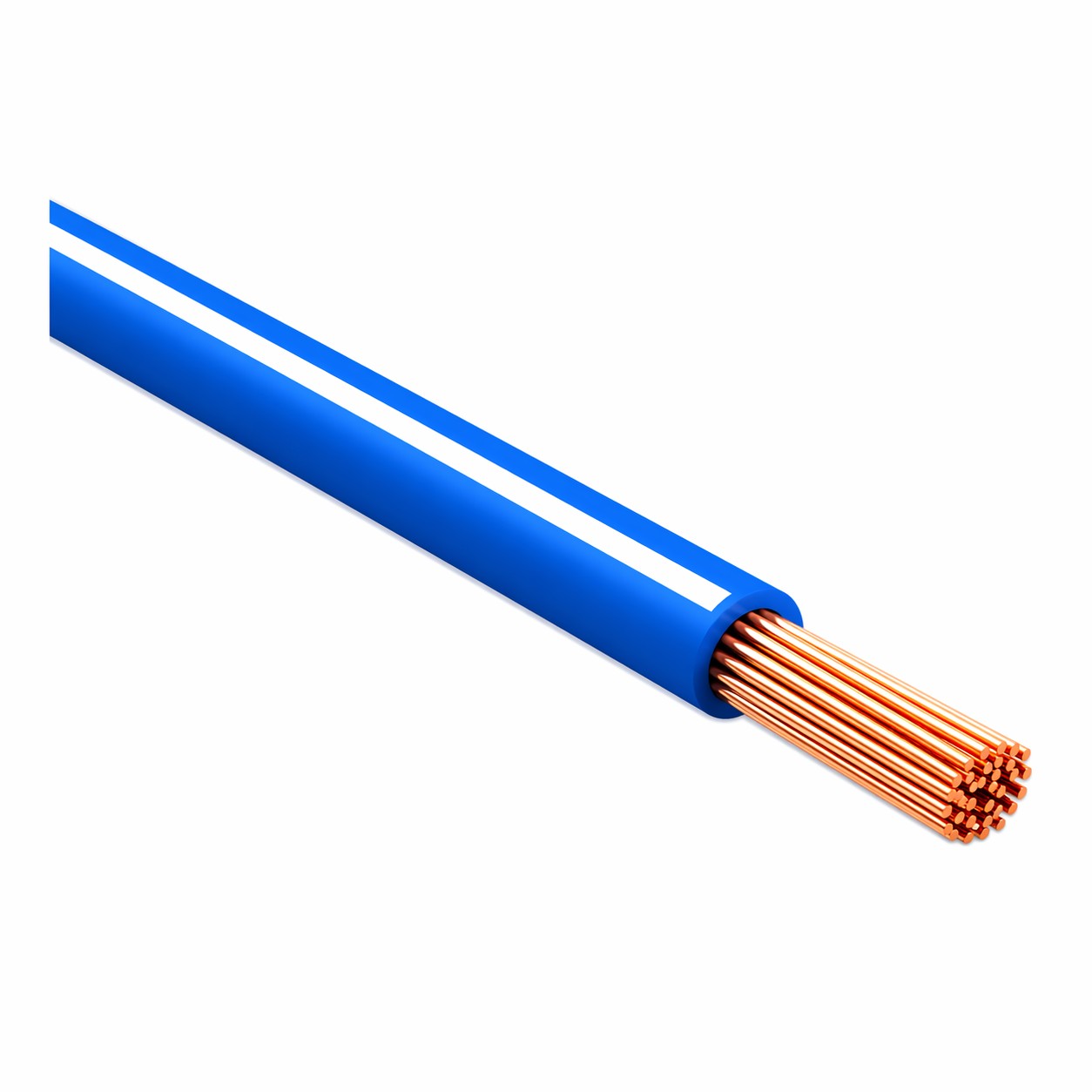 FLRY-B ISO 6722 Class B Thinwall Single-Core Wire 1.0 mm² 100m - Blue / White