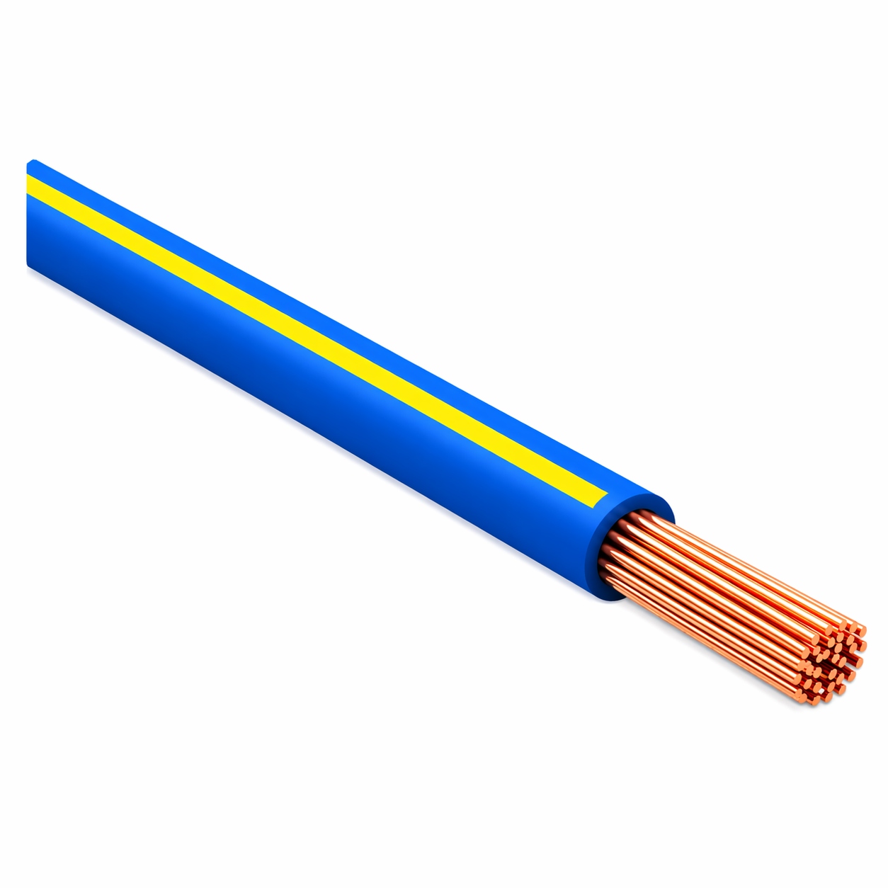 FLRY-B ISO 6722 Class B Thinwall Single-Core Wire 1.0 mm² 100m - Blue / Yellow
