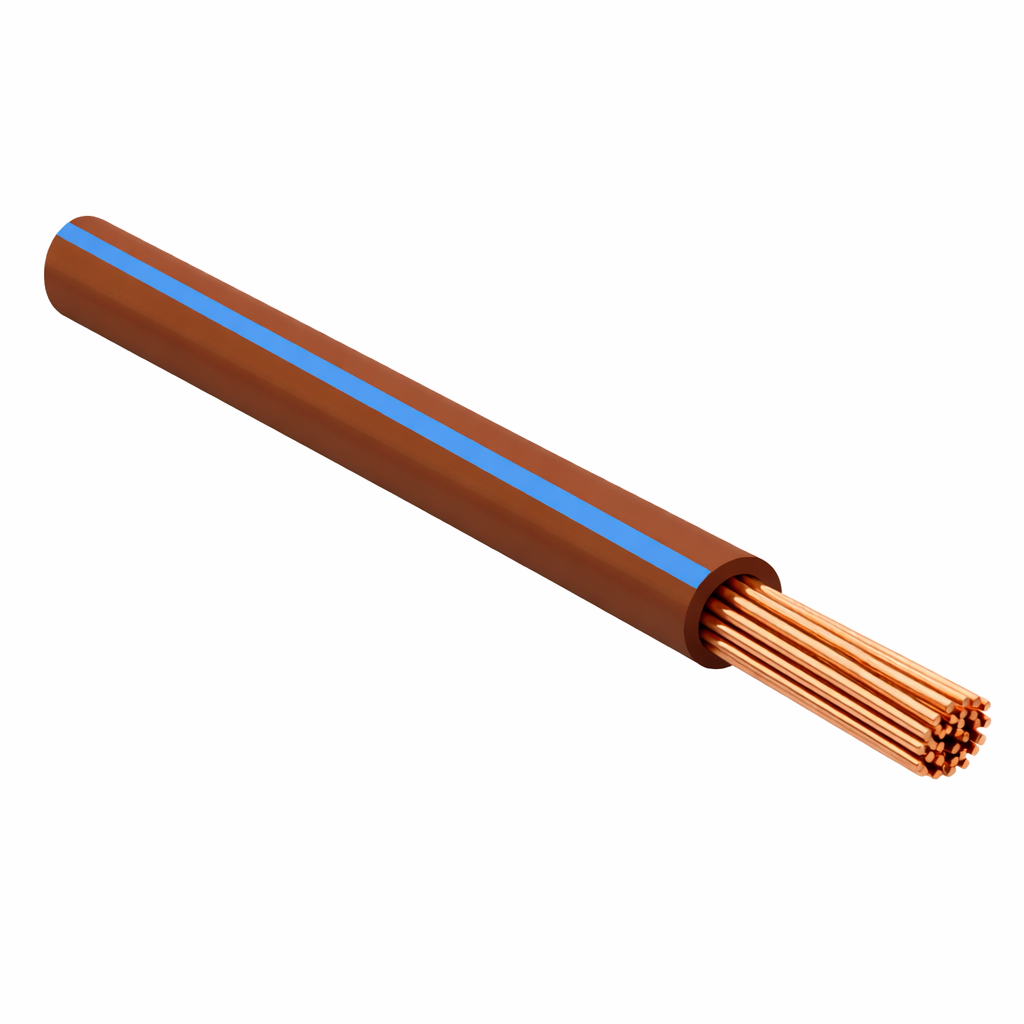 FLRY-B ISO 6722 Class B Thinwall Single-Core Wire 1.0 mm² 100m - Brown / Blue
