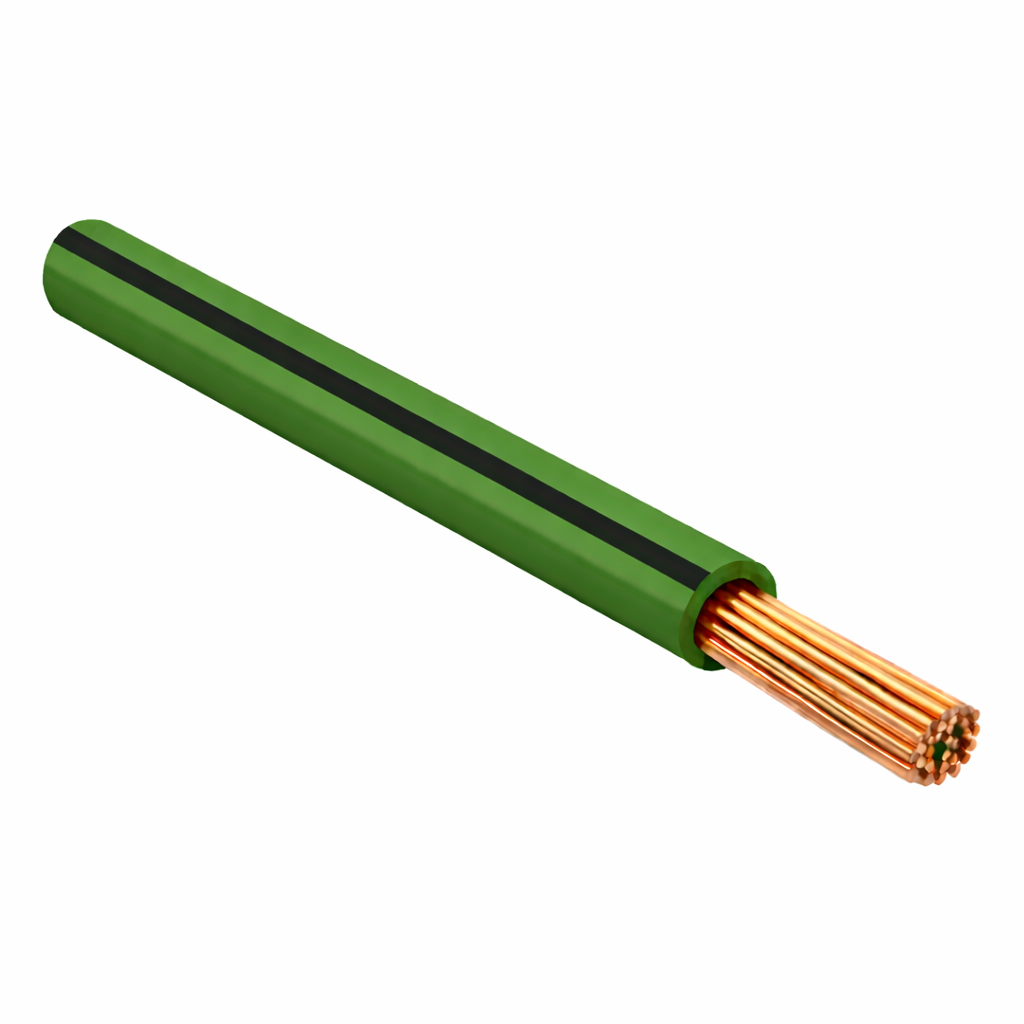 FLRY-B ISO 6722 Class B Thinwall Single-Core Wire 1.0 mm² 100m - Green / Black