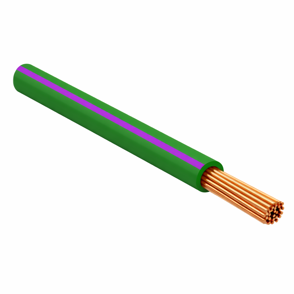 FLRY-B ISO 6722 Class B Thinwall Single-Core Wire 1.0 mm² 100m - Light Green / Purple