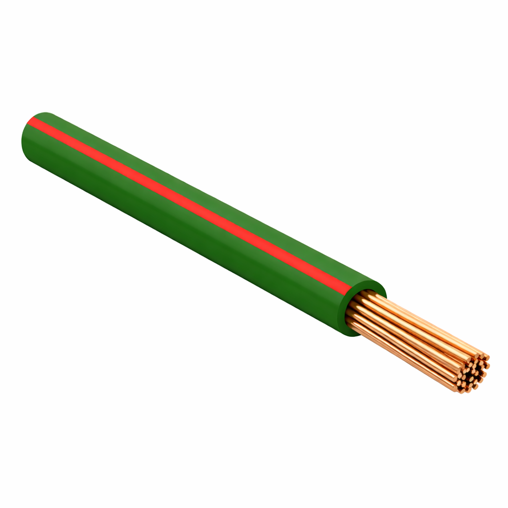 FLRY-B ISO 6722 Class B Thinwall Single-Core Wire 1.0 mm² 100m - Light Green / Red