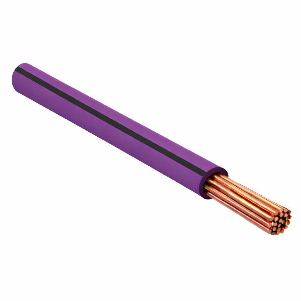 FLRY-B ISO 6722 Class B Thinwall Single-Core Wire 1.0 mm² 100m - Purple / Black