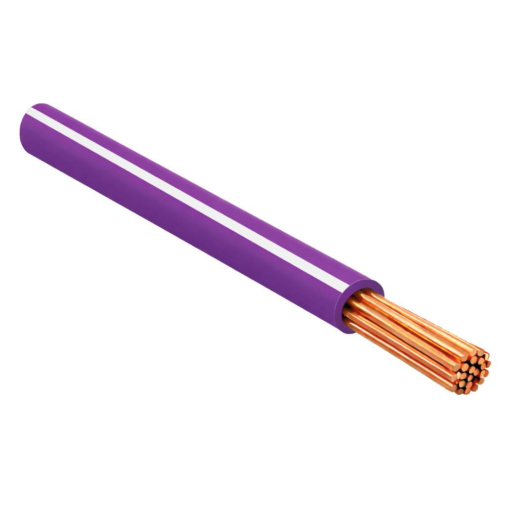 FLRY-B ISO 6722 Class B Thinwall Single-Core Wire 1.0 mm² 100m - Purple / White