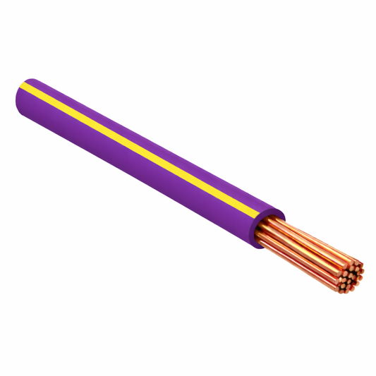 FLRY-B ISO 6722 Class B Thinwall Single-Core Wire 1.0 mm² 100m - Purple / Yellow
