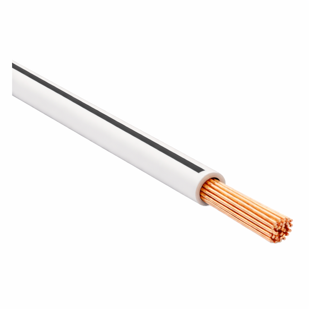 FLRY-B ISO 6722 Class B Thinwall Single-Core Wire 1.5 mm² 100m - White / Black