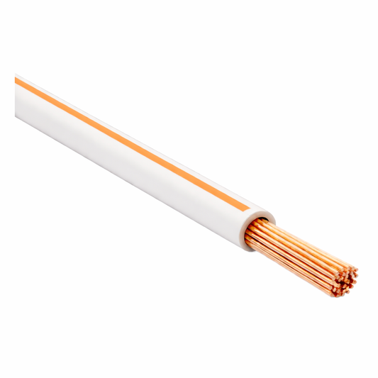 FLRY-B ISO 6722 Class B Thinwall Single-Core Wire 1.0 mm² 100m - White / Orange