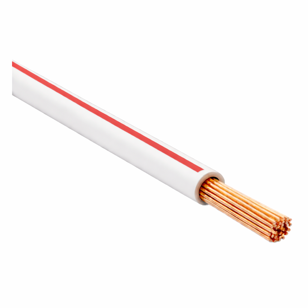 FLRY-B ISO 6722 Class B Thinwall Single-Core Wire 1.0 mm² 100m - White / Red