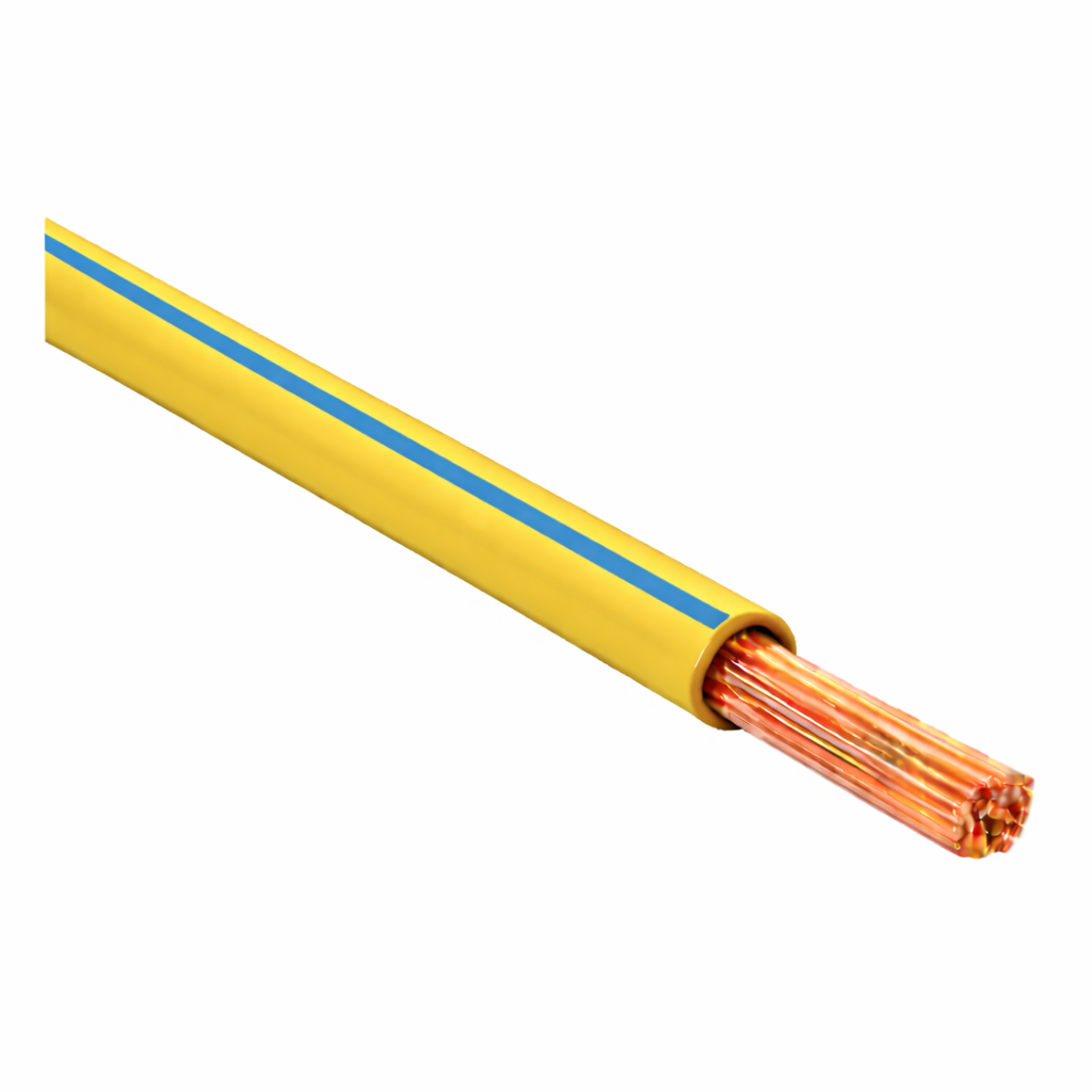 FLRY-B ISO 6722 Class B Thinwall Single-Core Wire 4.5 mm² 100m - Yellow / Blue