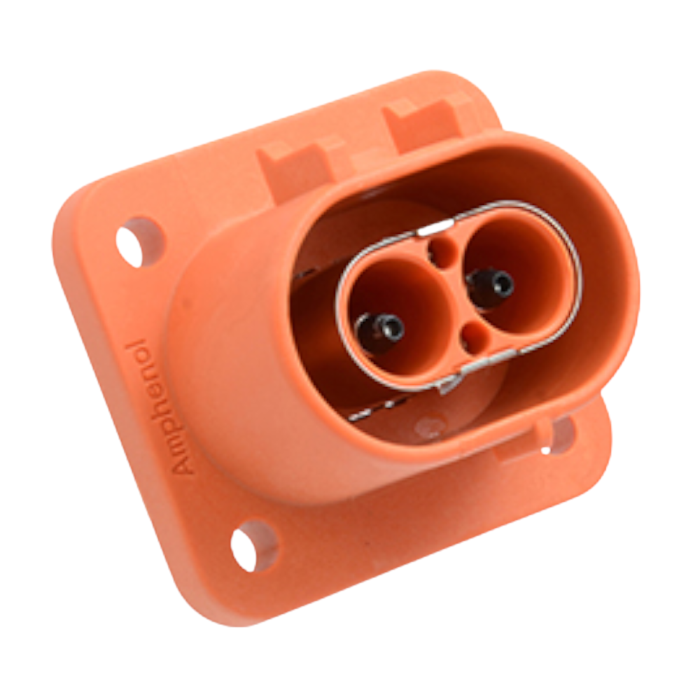 Amphenol ePower-Lite ELR2Y03 2 way receptacle 6mm, key Y bulkhead - Orange