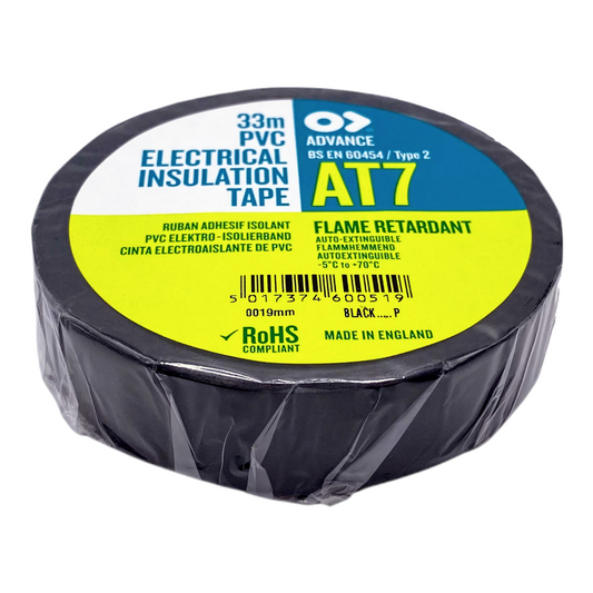 Advance Tapes AT7 Electrical Tape, 19mm x 33m - Black
